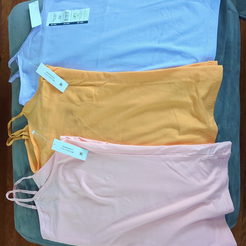 Women's Adjustable Strap Cami Tanks Pink, Orange, Lavender. NWT Size XXXL - Picture 1 of 1